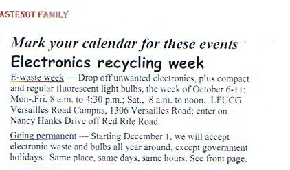 Wastenot Electronics Recyling Lexington