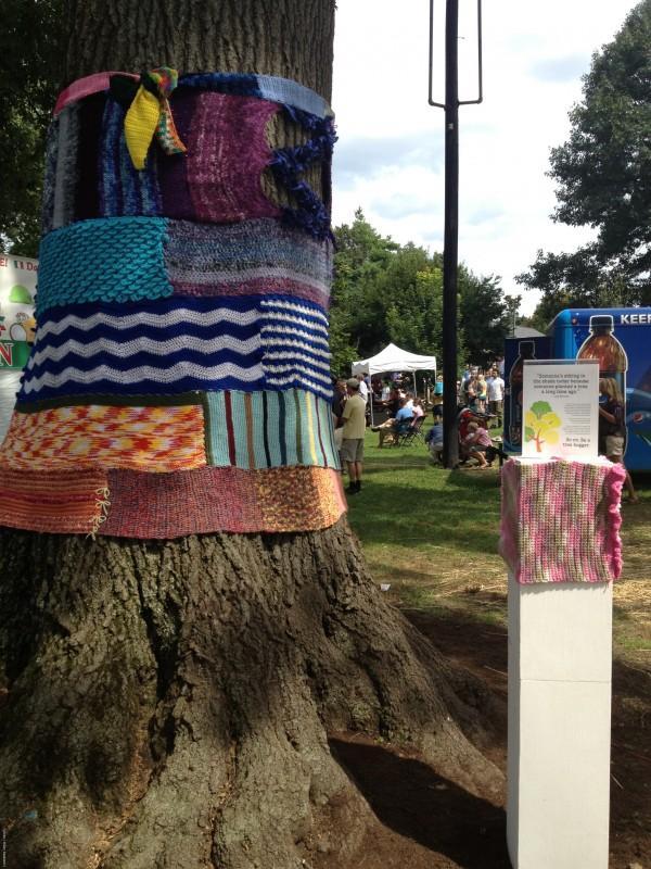 knitting on tree at Woodland Art Fair 2013